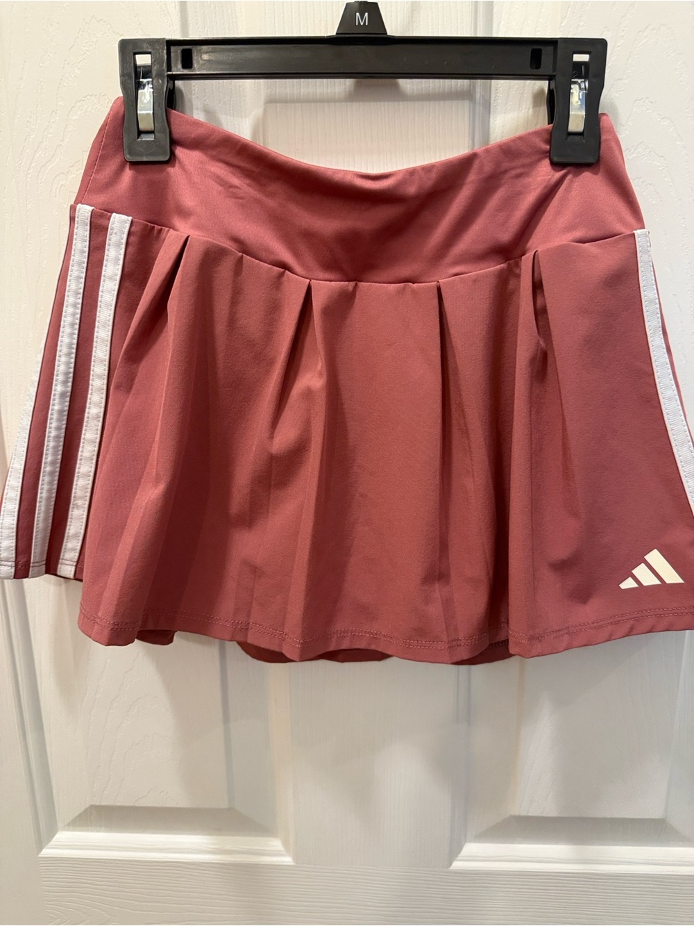 adidas Rose Tennis Skirt with White Stripe Detail